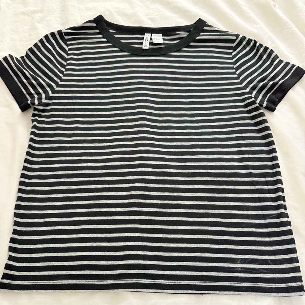 H&M Divided Monochrome Striped Top